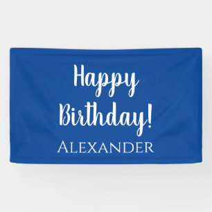 Banderoles Anniversaire personnalisé Bleu Joyeux anniversaire