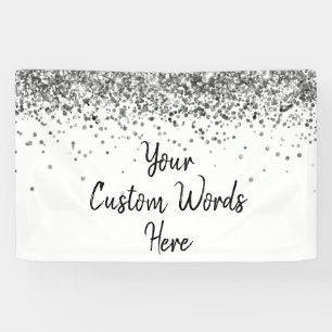 Banderoles Anniversaire personnalisé en argent avec photoboot