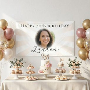 Banderoles Anniversaire Photo Milestone Modern Pearl Sunburst