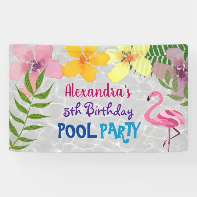 Banderoles Anniversaire Pool Party (Horizontal)