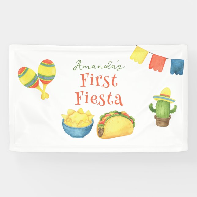 Banderoles Anniversaire premier de Fiesta Aquarelle (Horizontal)