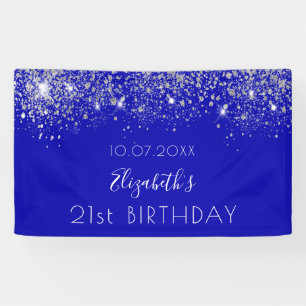 Banderoles Anniversaire royal bleu argent parties scintillant