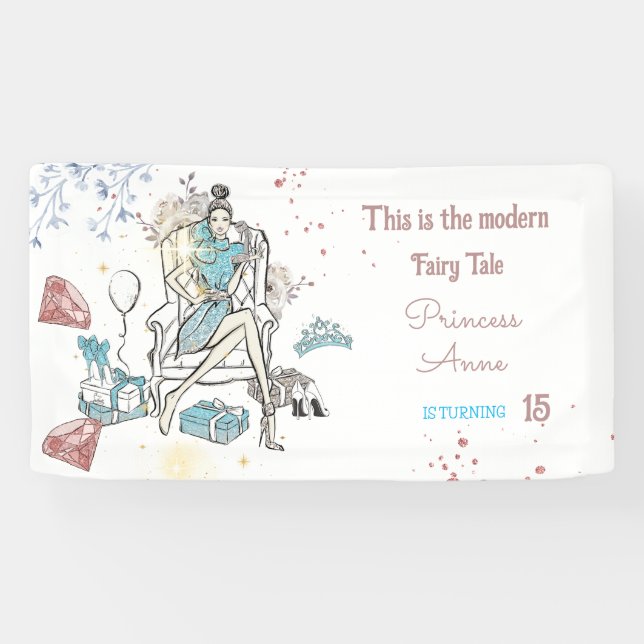 Banderoles Anniversaire royal de la princesse moderne (Horizontal)