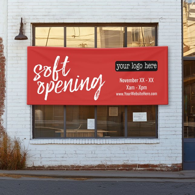 Banderoles Annonce d'ouverture douce - Ajouter le logo et les (Créateur téléchargé)