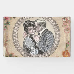Banderoles Antique Vintage Couple Rose fille