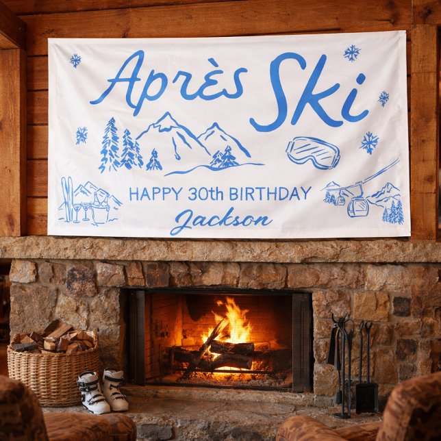 Banderoles Après Ski Birthday Ski Party Vinyl Banner (Créateur téléchargé)