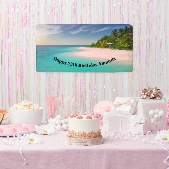 Banderoles Aquamarine Ocean Tropical Beach Scenic Birthday (Fête)