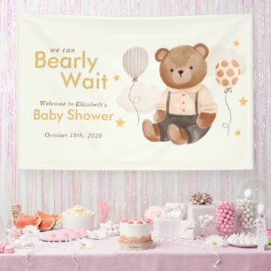 Banderoles Aquarelle Baby shower Ours en Teddy