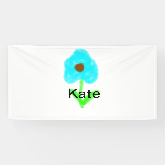 Banderoles Aquarelle bleu vert ajouter votre nom tex (Horizontal)