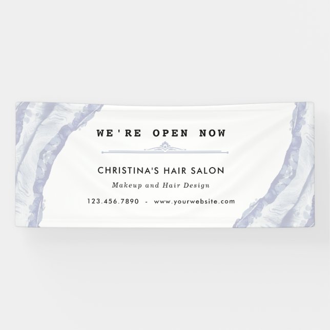 Banderoles Aquarelle bleue Abstraite et minimaliste (Horizontal)