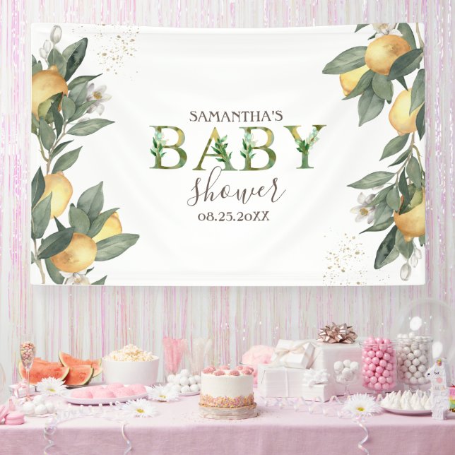 Banderoles Aquarelle Citrons Verts Baby Shower (Fête)