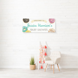 Banderoles Aquarelle Donut Sweet Baby shower Bienvenue