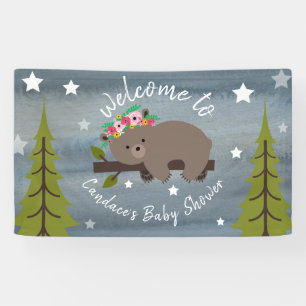Banderoles Aquarelle dormante Baby shower d'ours Floral