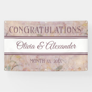 Banderoles Aquarelle Floral Fleurs sauvages Réception mariage