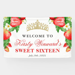 Banderoles Aquarelle Fraises & Fleurs Bienvenue Doux 16