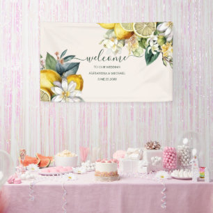 Banderoles Aquarelle moderne Citrus Lemon Mariage