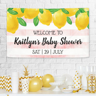 Banderoles Aquarelle moderne Lemon Tree Baby shower Bienvenue
