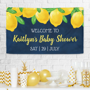 Banderoles Aquarelle moderne Lemon Tree Baby shower Bienvenue
