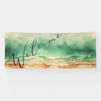 Banderoles Aquarelle Océan Blue Water Sun