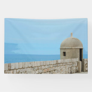 Banderoles Aquarelle peinture de la muraille de Dubrovnik