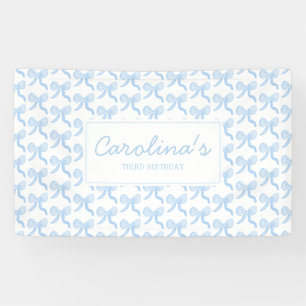 Banderoles Aquarelle Preppy Blue Aquarelle Bows Personnaliser