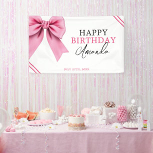 Banderoles Aquarelle Rose Bow Chic Sweet 16 Anniversaire
