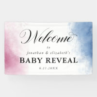 Aquarelle rose et bleu Révélation de genre Bienven