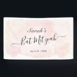 Banderoles Aquarelle rose x Bat mitzvah or<br><div class="desc">Cette bannière chic et élégante est ornée d'un arrière - plan blanc avec des touches de pinceau rose vif en aquarelle et des plaques d'or faux. Personnalisez-le selon vos besoins. Vous pouvez trouver d'autres produits correspondants dans mon magasin.</div>