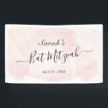 Banderoles Aquarelle rose x Bat mitzvah or<br><div class="desc">Cette bannière chic et élégante est ornée d'un arrière - plan blanc avec des touches de pinceau rose vif en aquarelle et des plaques d'or faux. Personnalisez-le selon vos besoins. Vous pouvez trouver d'autres produits correspondants dans mon magasin.</div>