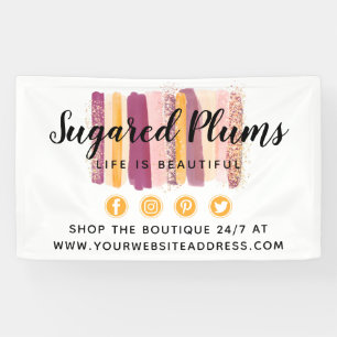 Banderoles Aquarelle tendance Peinture Trucs Plum Purple & Or