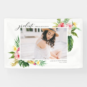 Banderoles Aquarelle Tropical Floral Frame