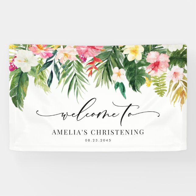 Banderoles Aquarelle Tropical Garland (Horizontal)