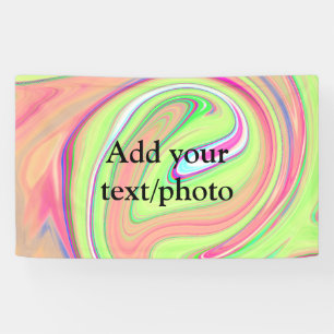Banderoles Aquarelle vert simple ajouter votre nom de texte