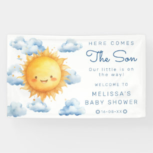 Banderoles Aquarelle voici le Baby shower Son