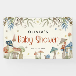 Banderoles Aquarelle Whimsical Baby shower de champignon