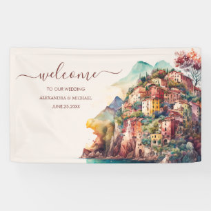 Banderoles Aquarelle Whimsical Mariage de destination italien