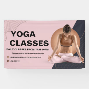 Banderoles Aquarelle Yoga studio Médiation instructeur guéris
