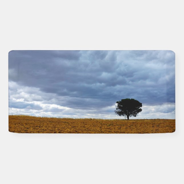Banderoles Arbre dans un champ vide (Horizontal)