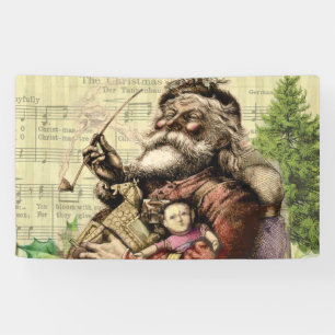 Banderoles Arbre de Noël du Père Noël Joyeux Illustration Cla