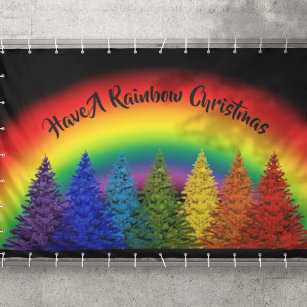 Banderoles Arbre de Noël Rainbow personnalisé