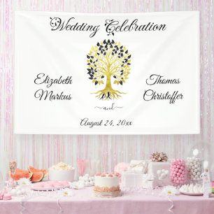 Banderoles Arbre d'or de la vie Mariage sophistiqué intempore