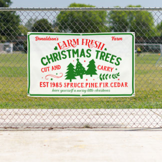 Banderoles Arbres de Noël frais de la ferme à personnaliser à