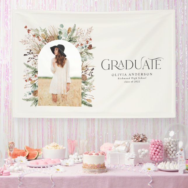 Banderoles Arc de classe 1 photo terracotta botanique moderne (Fête)