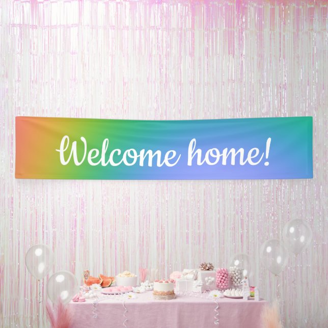 Banderoles Arc en ciel "Bienvenue à la maison" (Fête)
