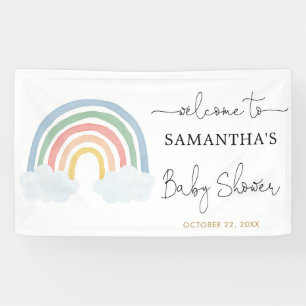 Banderoles Arc-en-ciel couleur baby shower pastel