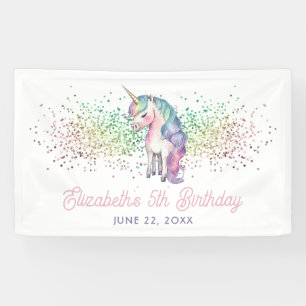 Banderoles Arc-en-ciel Féminin Paillettes Licorne Magique Ann