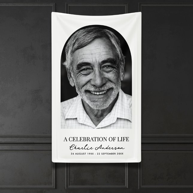 Banderoles Arc Moderne Photo Funérailles Ou Service Mémorial (Créateur téléchargé)