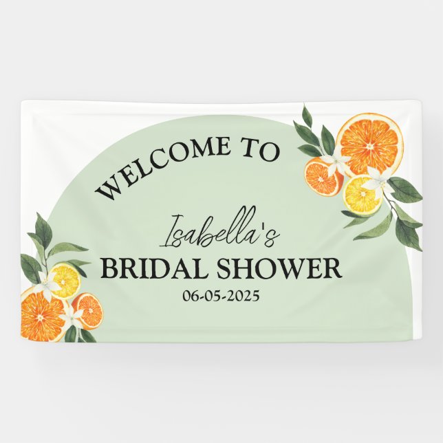Banderoles Arche de Citrus Bienvenue Verdure Shower de Mariée (Horizontal)