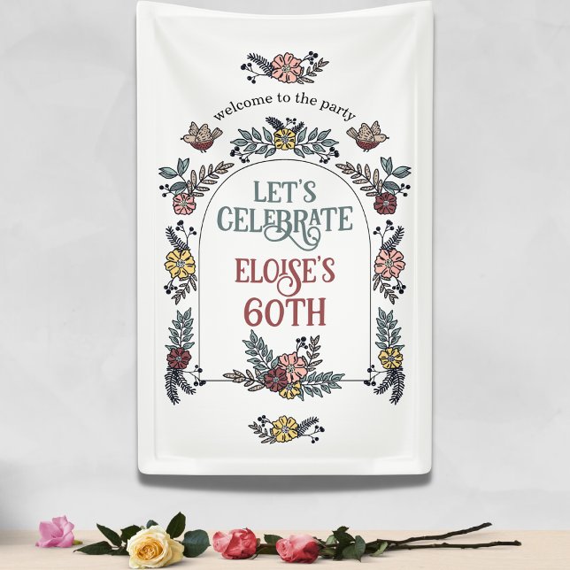 Banderoles Arche Fleur Jardin Bienvenue Fête Anniversaire (Créateur téléchargé)