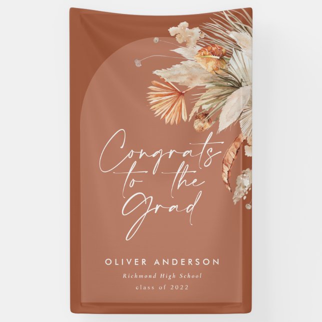 Banderoles Arche photo de grade en terre cuite pampas botaniq (Vertical)